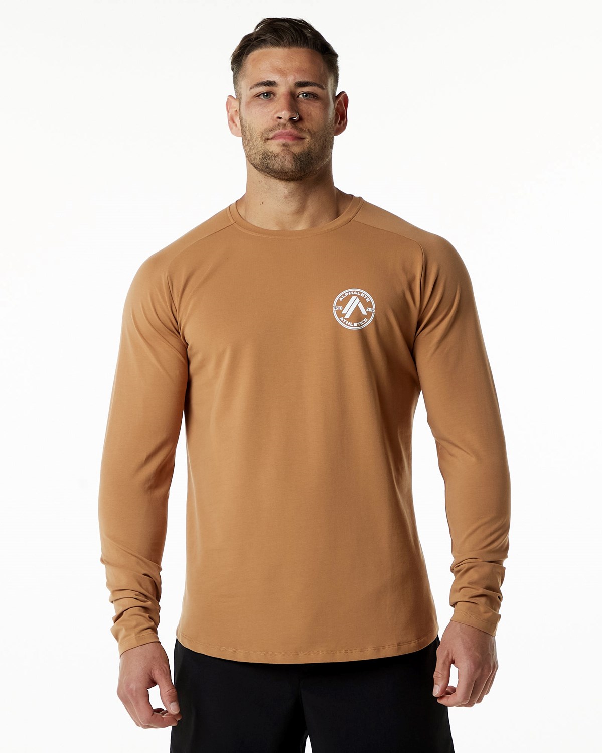 Alphalete Fitted Performance Long Sleeve Rust | UF3692417