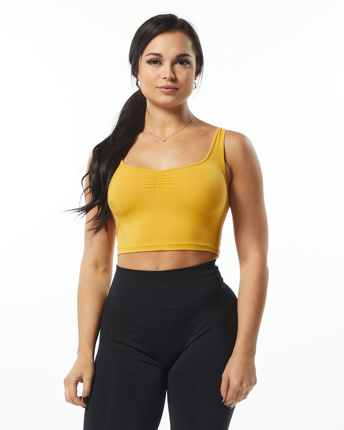 Alphalete Fitted Square Neck Tank Sunflower | CS8524076