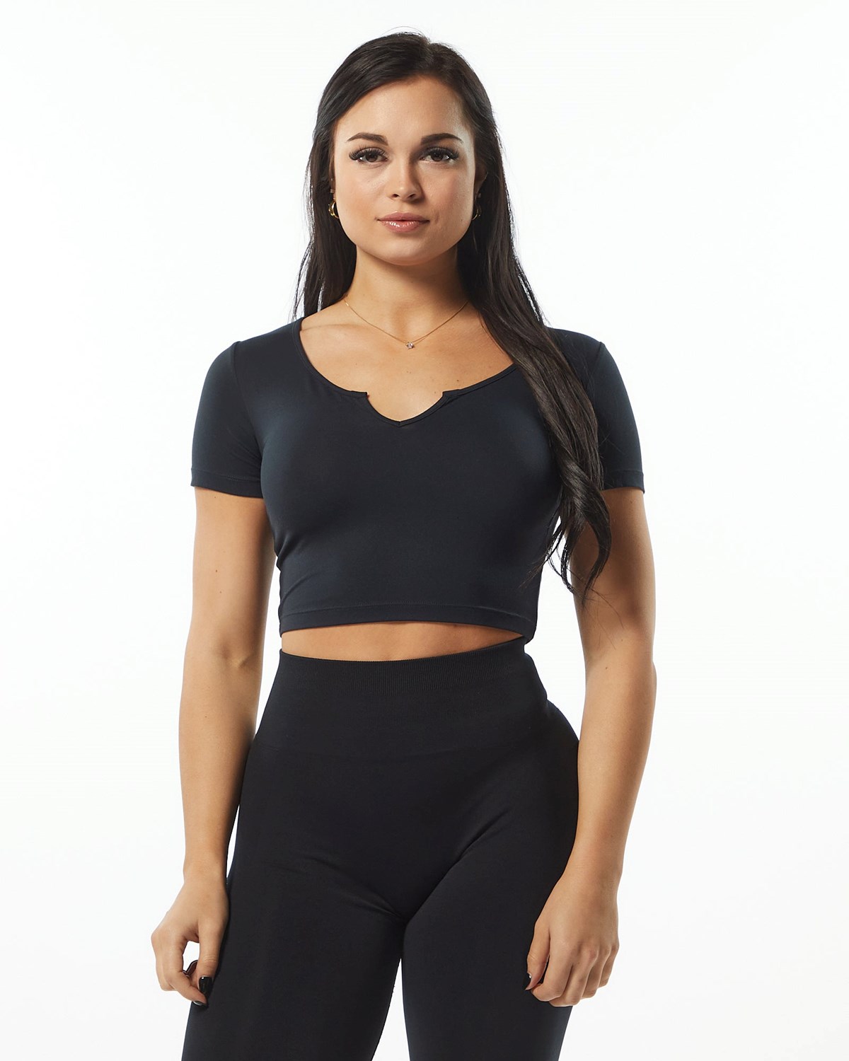 Alphalete Fitted Tee Schwarz | FU7485269