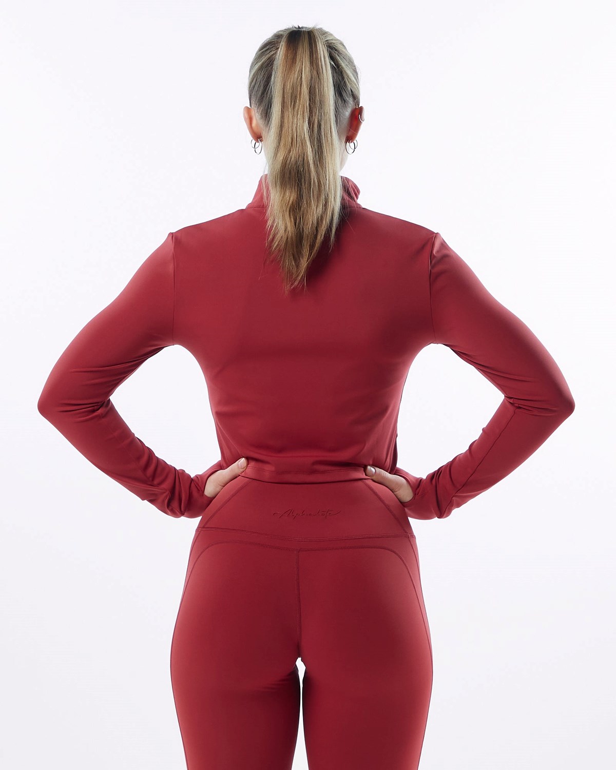 Alphalete Full Zip Crop Jacket Rot | JG4093176