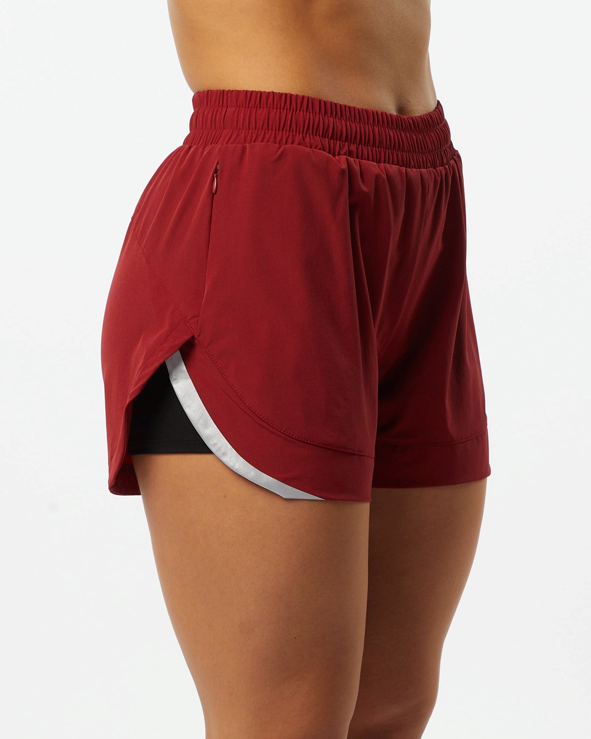 Alphalete Gefütterte Woven 4-Way Stretch Kurzes Rot | EX4621039