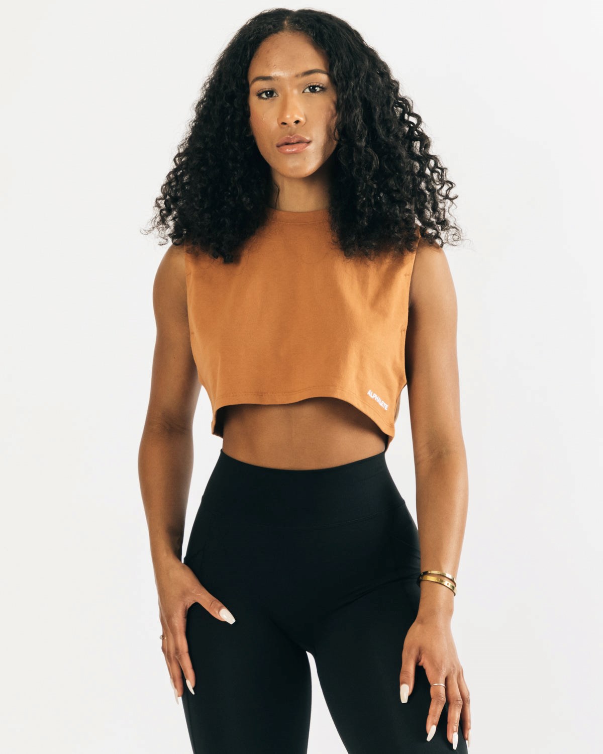 Alphalete Heavy Baumwoll Cropped Cutoff Clay | CX8140792