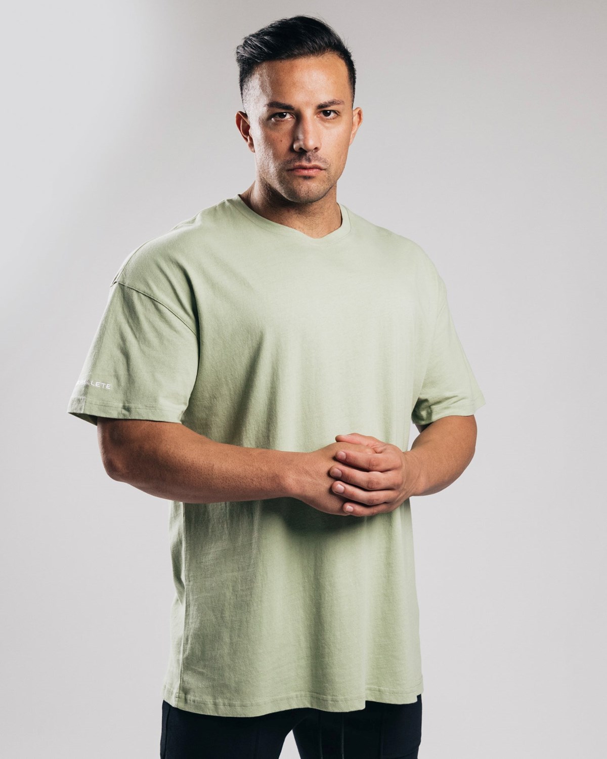 Alphalete Heavy Baumwoll Dropped Shoulder Tee Matcha | HI9470518