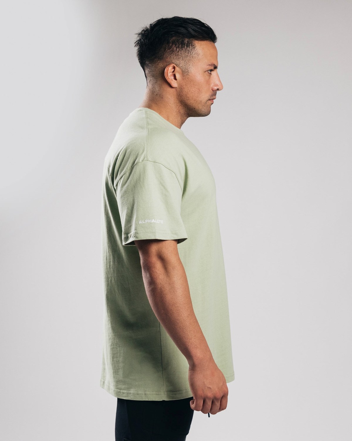 Alphalete Heavy Baumwoll Dropped Shoulder Tee Matcha | HI9470518