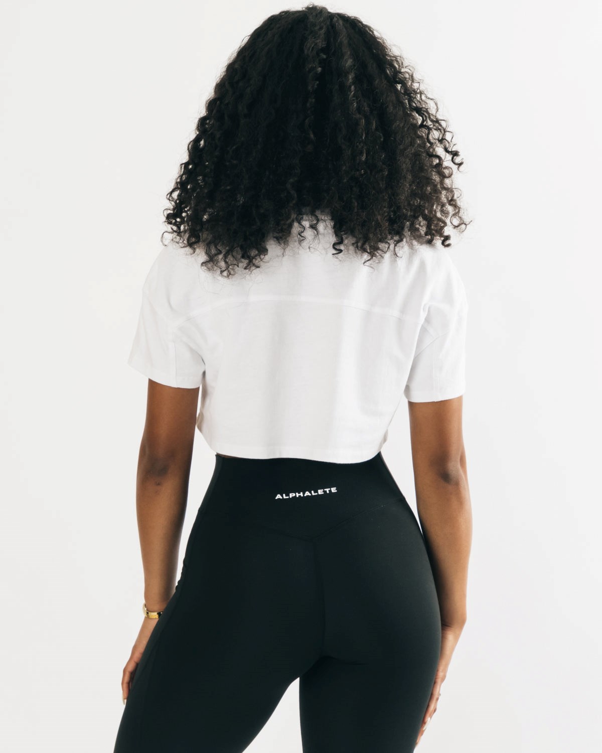 Alphalete Heavy Baumwoll Dropped Shoulder Crop Weiß | KM0532864