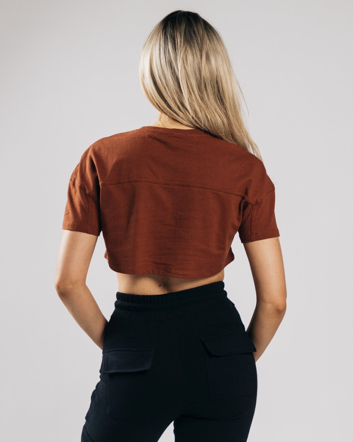 Alphalete Heavy Baumwoll Dropped Shoulder Crop Kupfer | VQ5074618