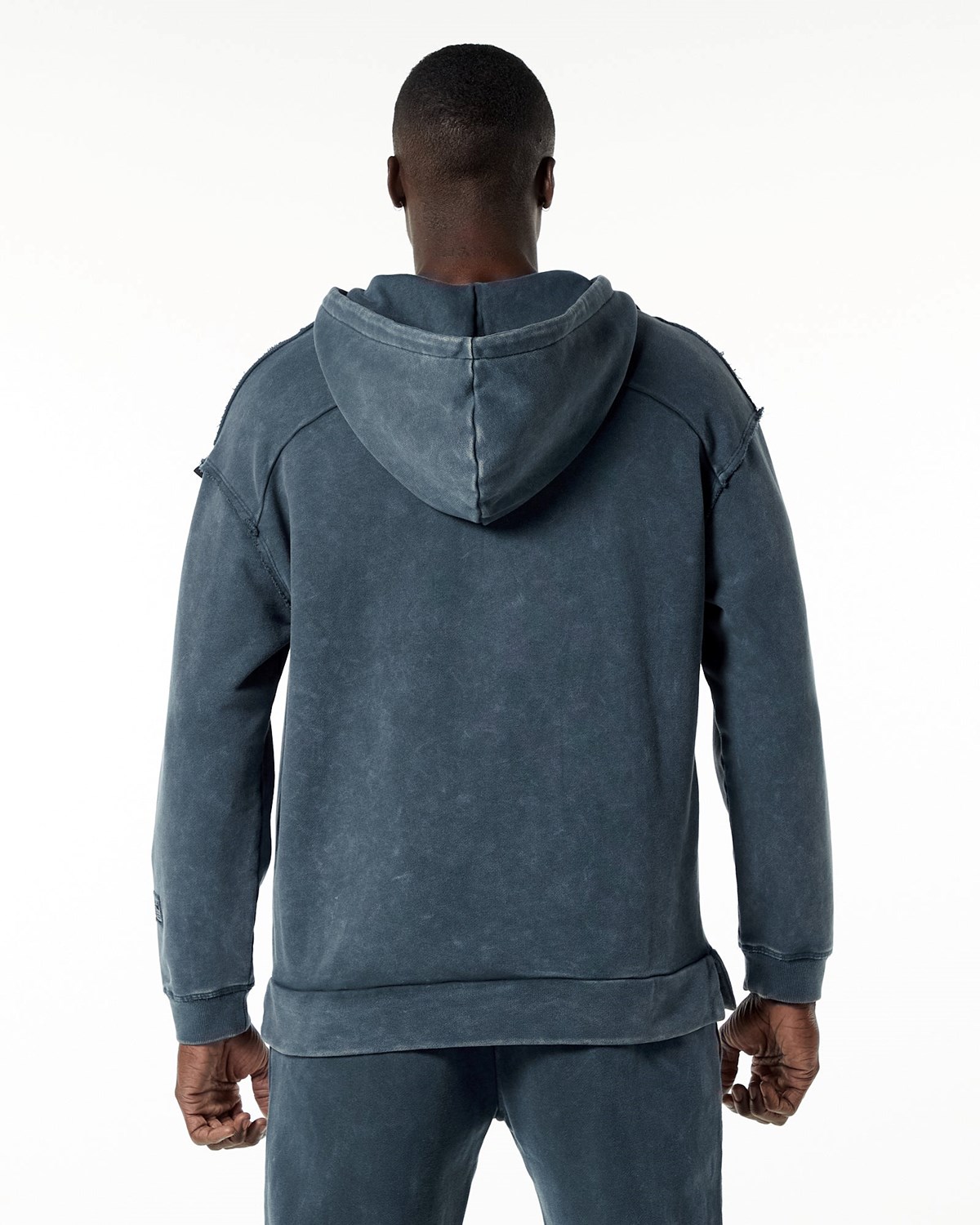 Alphalete Heavyweight Washed Terry Hoodie Blau | OJ0629347