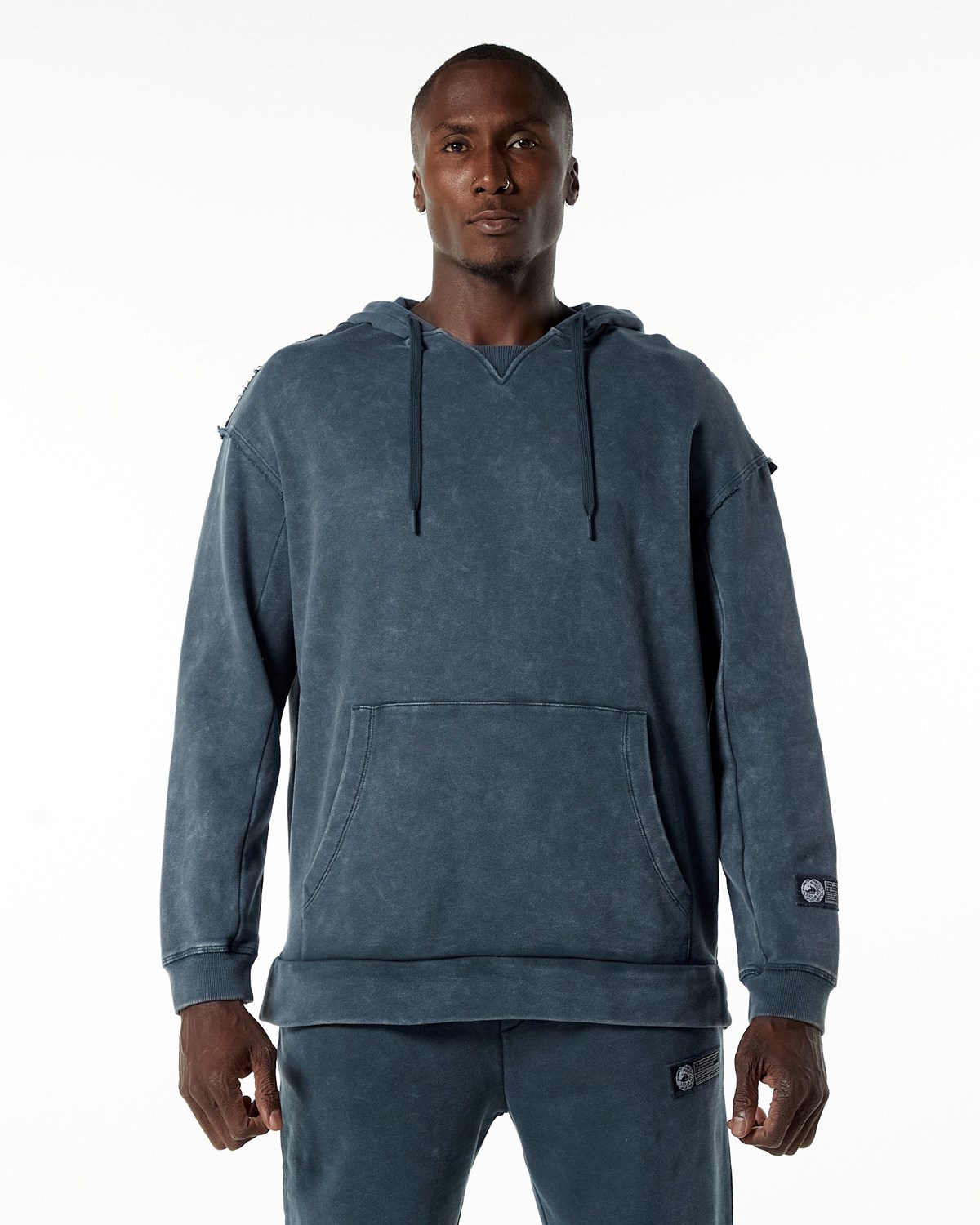 Alphalete Heavyweight Washed Terry Hoodie Blau | OJ0629347