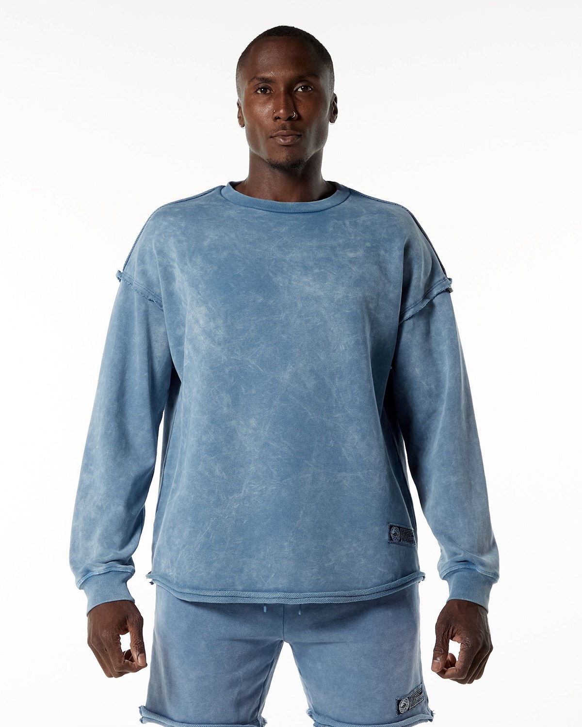 Alphalete Heavyweight Washed Terry Pullover Blau | WI1453876