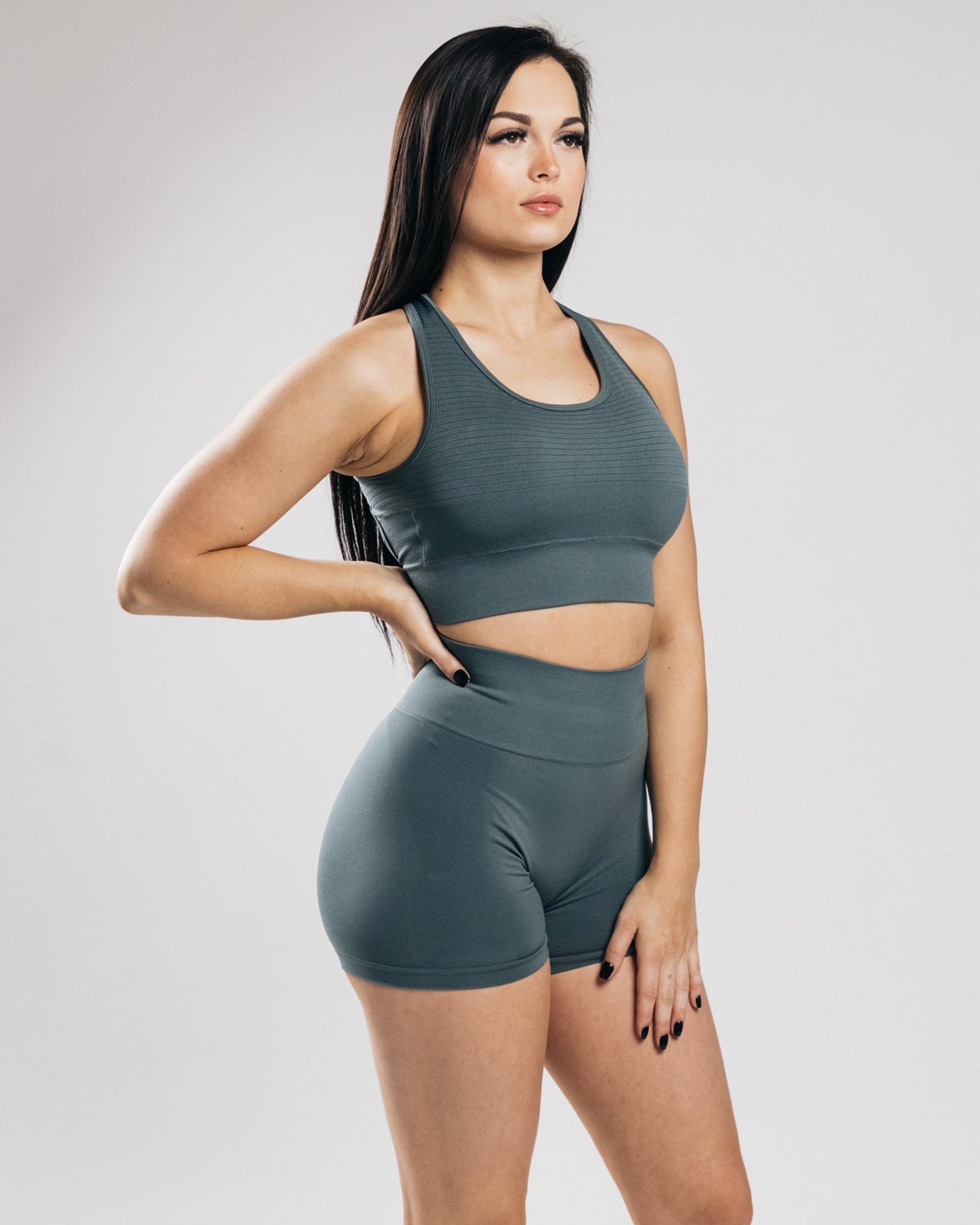 Alphalete High-Impact Seamless Sports Bra Charcoal | GE4671089