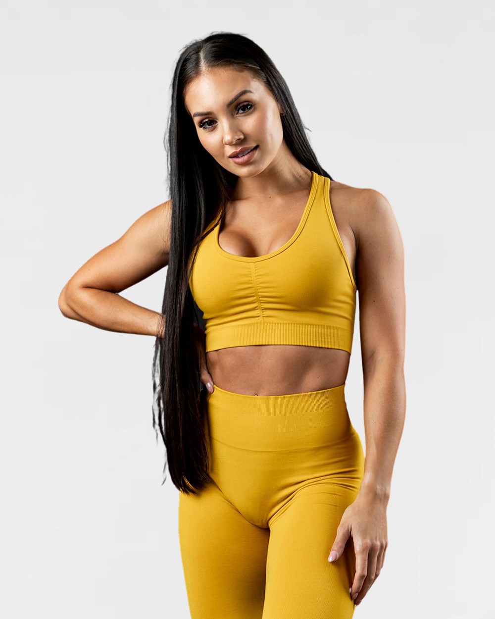 Alphalete High-Impact Seamless Sports Bra Golden Hour | NK6814253