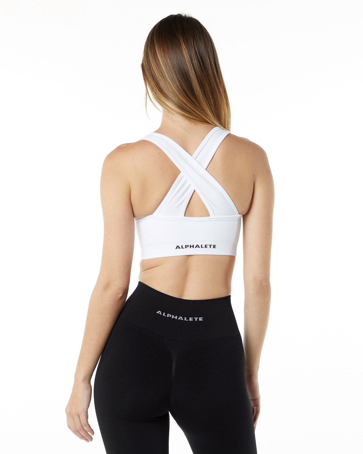 Alphalete High-Impact Seamless Sports Bra Weiß | QU2691843