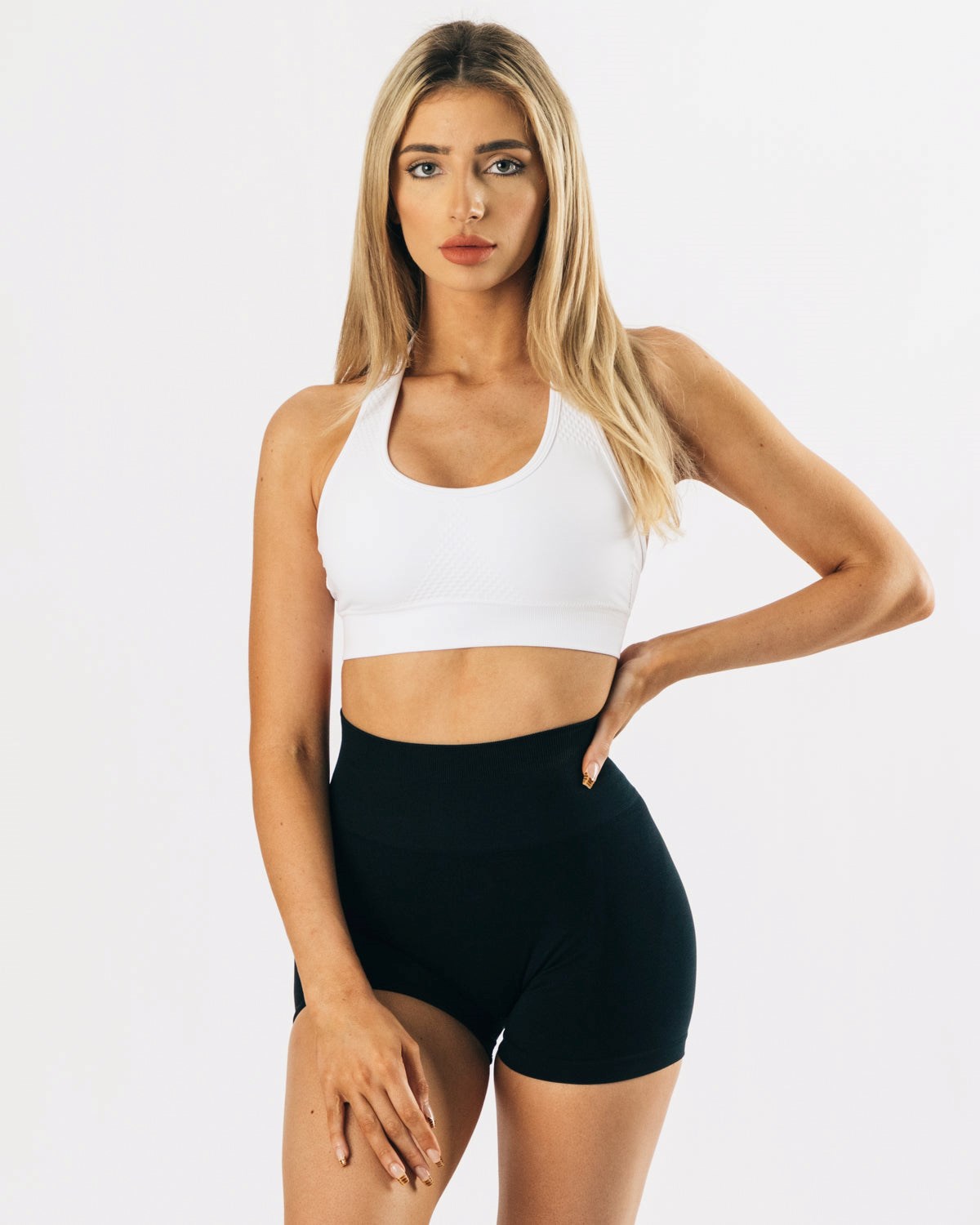 Alphalete High-Impact Seamless Sports Bra Weiß | TQ0759312