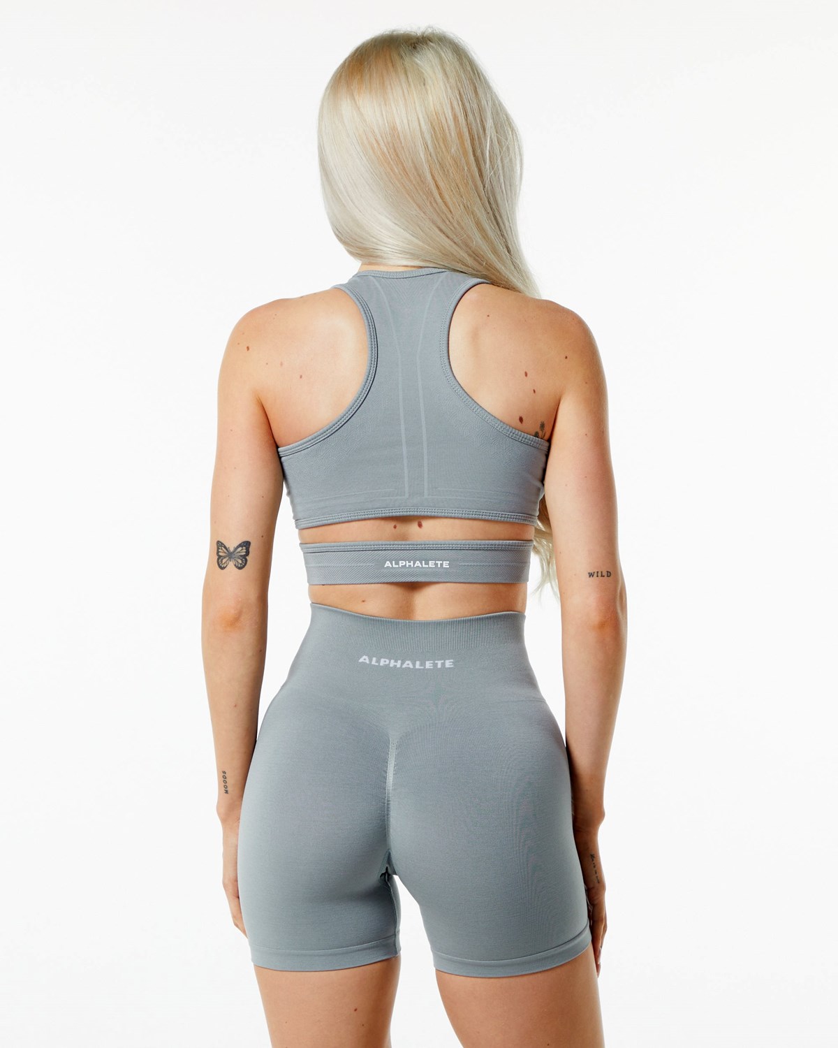 Alphalete High-Impact Seamless Sports Bra Grau | UH9128675