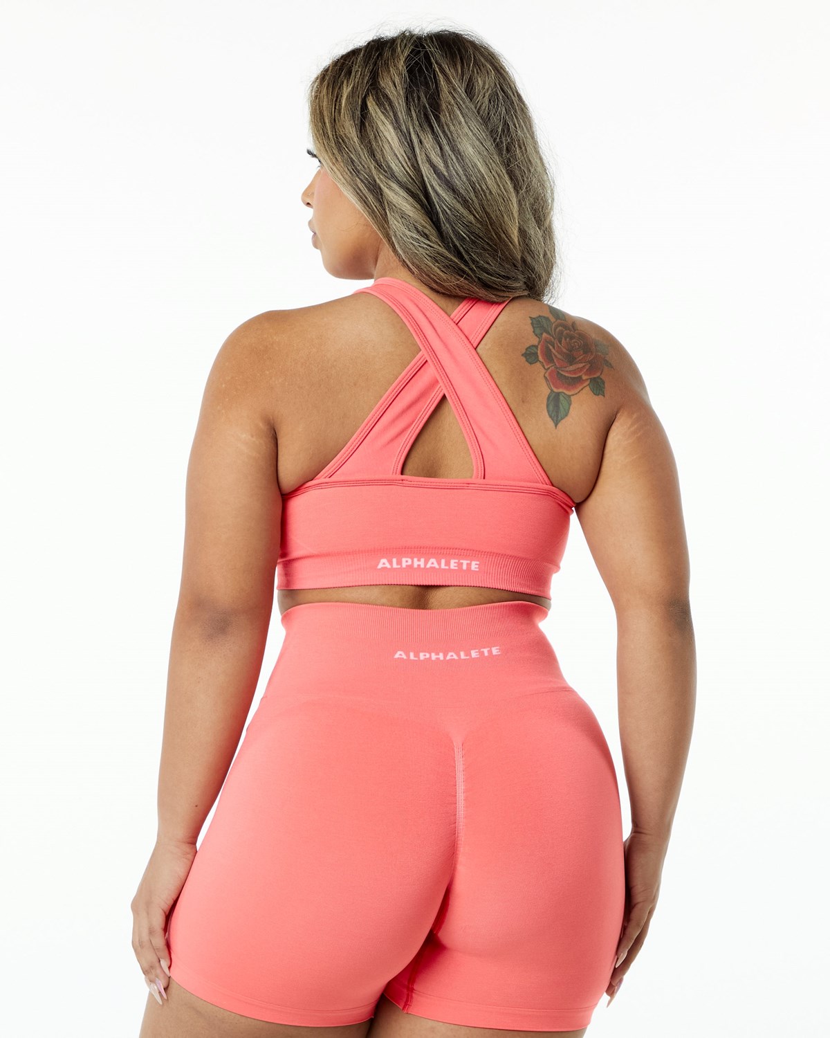 Alphalete High-Impact Seamless Sports Bra Rosa | VX5297486