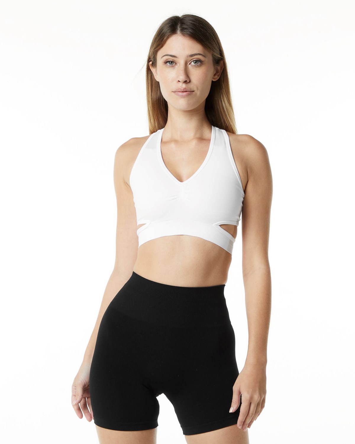 Alphalete High-Impact Seamless Sports Bra Weiß | WM4013589