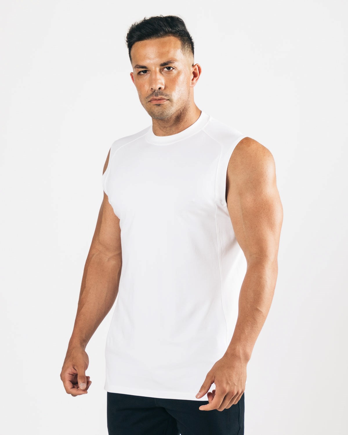 Alphalete High-Neck Premium Cutoff Weiß | WR5061738