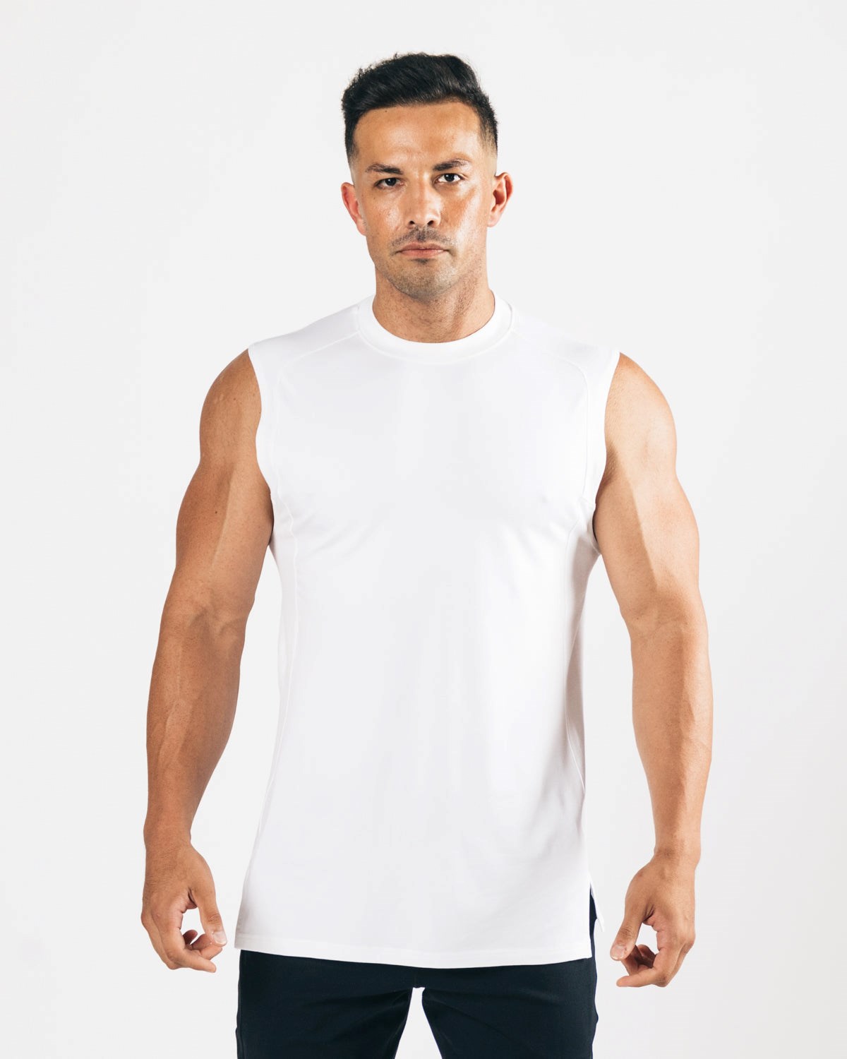 Alphalete High-Neck Premium Cutoff Weiß | WR5061738