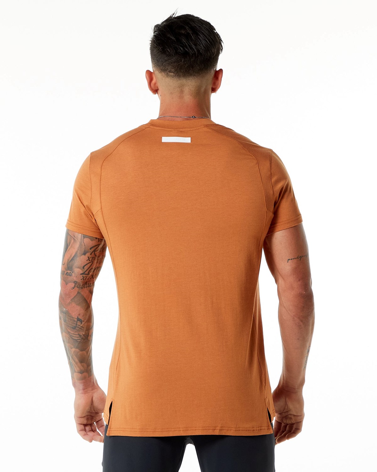 Alphalete High-Neck Premium Kurzes Sleeve Tee Camel | BK5841976