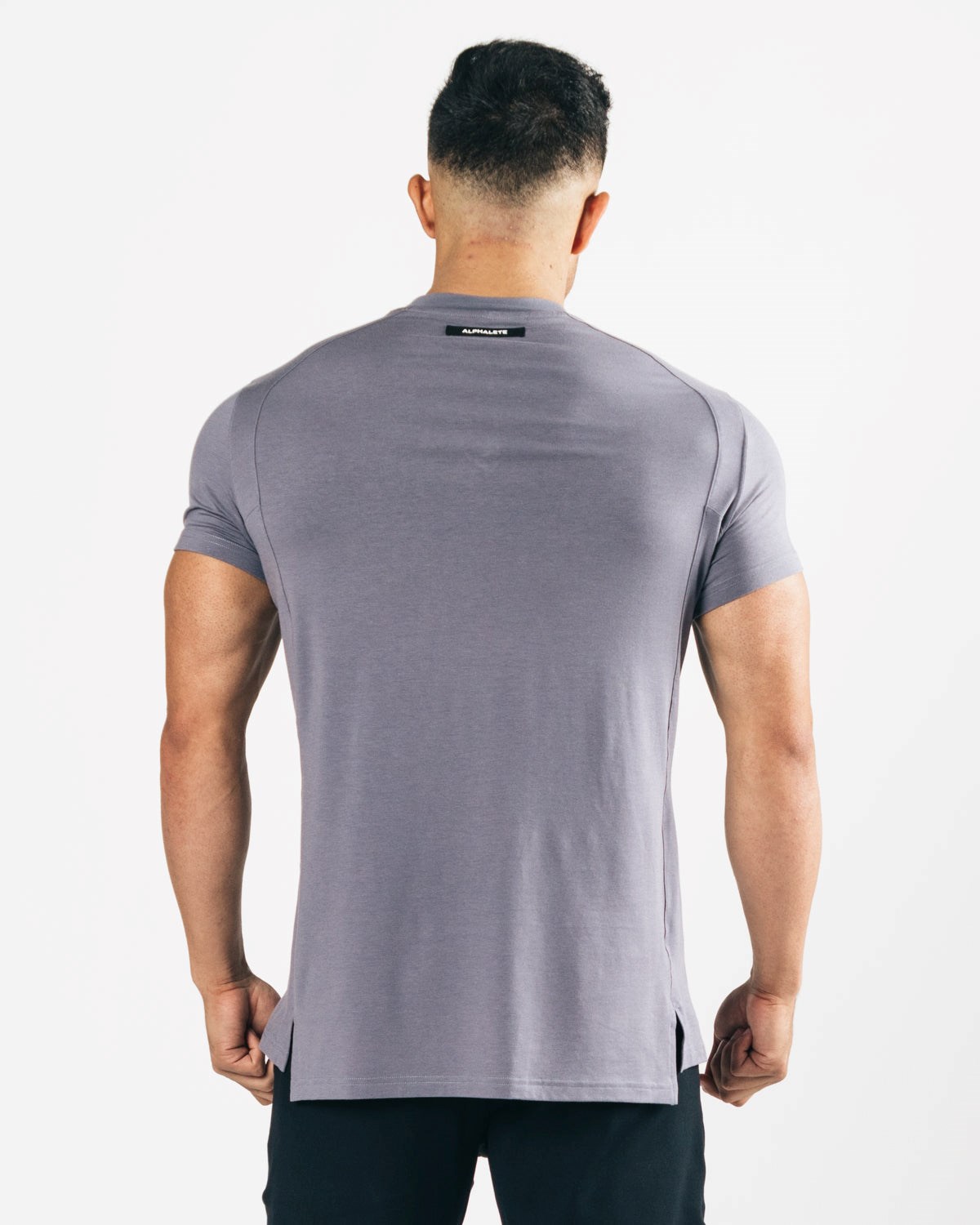 Alphalete High-Neck Premium Kurzes Sleeve Still Water | LQ3418597