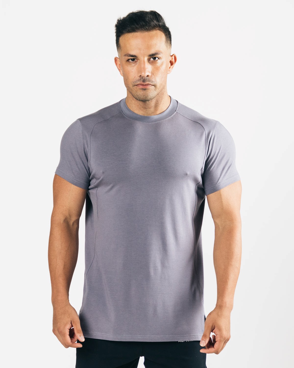 Alphalete High-Neck Premium Kurzes Sleeve Still Water | LQ3418597