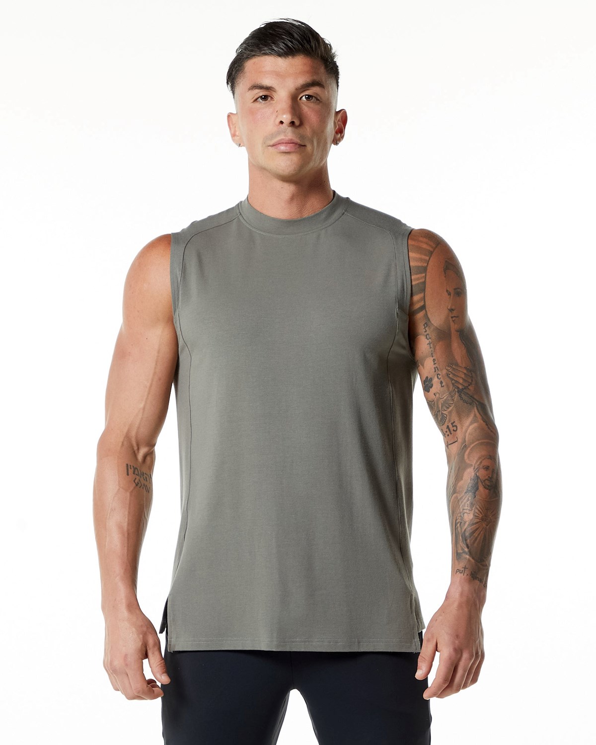 Alphalete High-Neck Premium Tank Grau | QI9786312