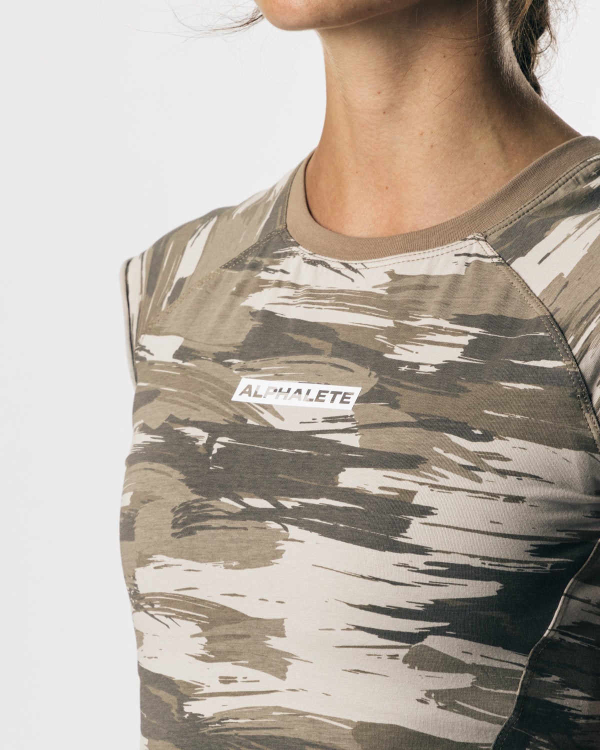 Alphalete High Performance Kurzes Sleeve Crop Tee Camouflage | DC6081532