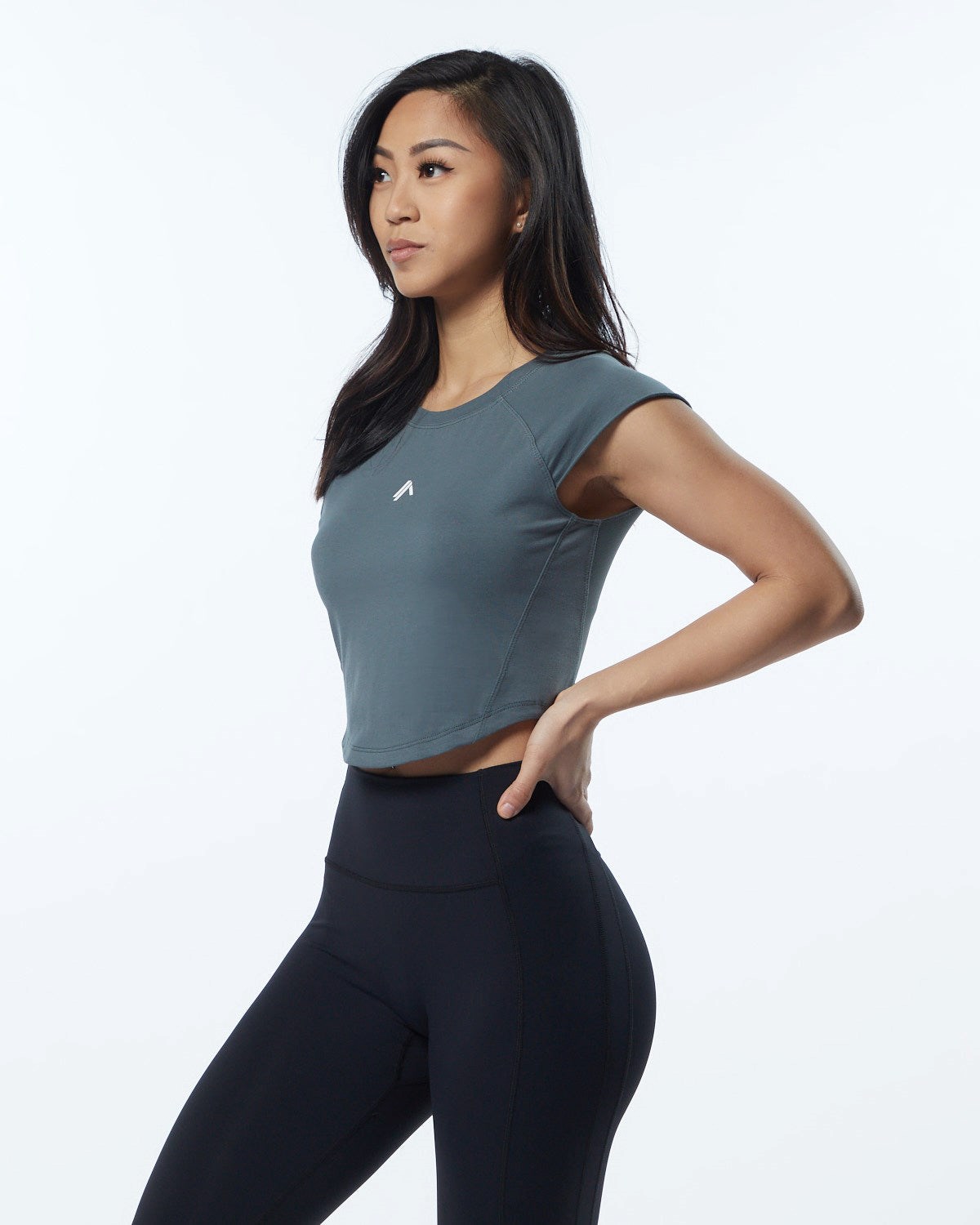 Alphalete High Performance Kurzes Sleeve Crop Tee Grau | KS9817265