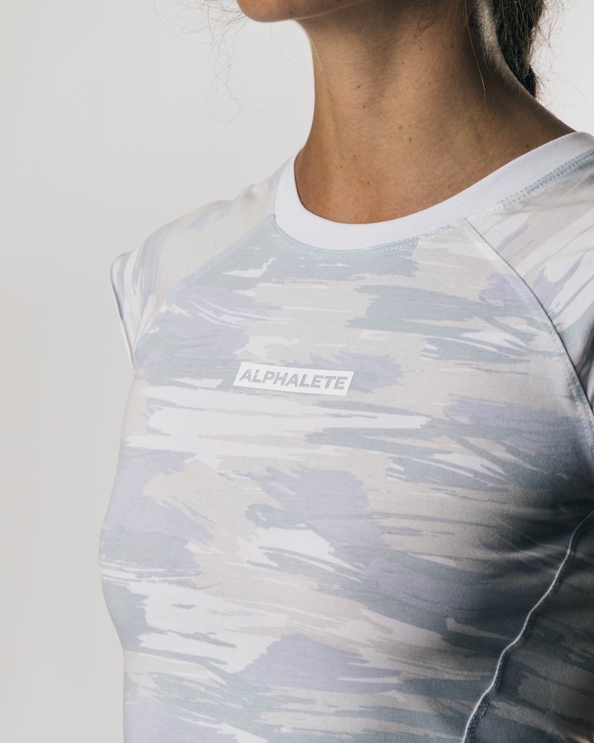 Alphalete High Performance Kurzes Sleeve Crop Tee Camouflage | PE1078539