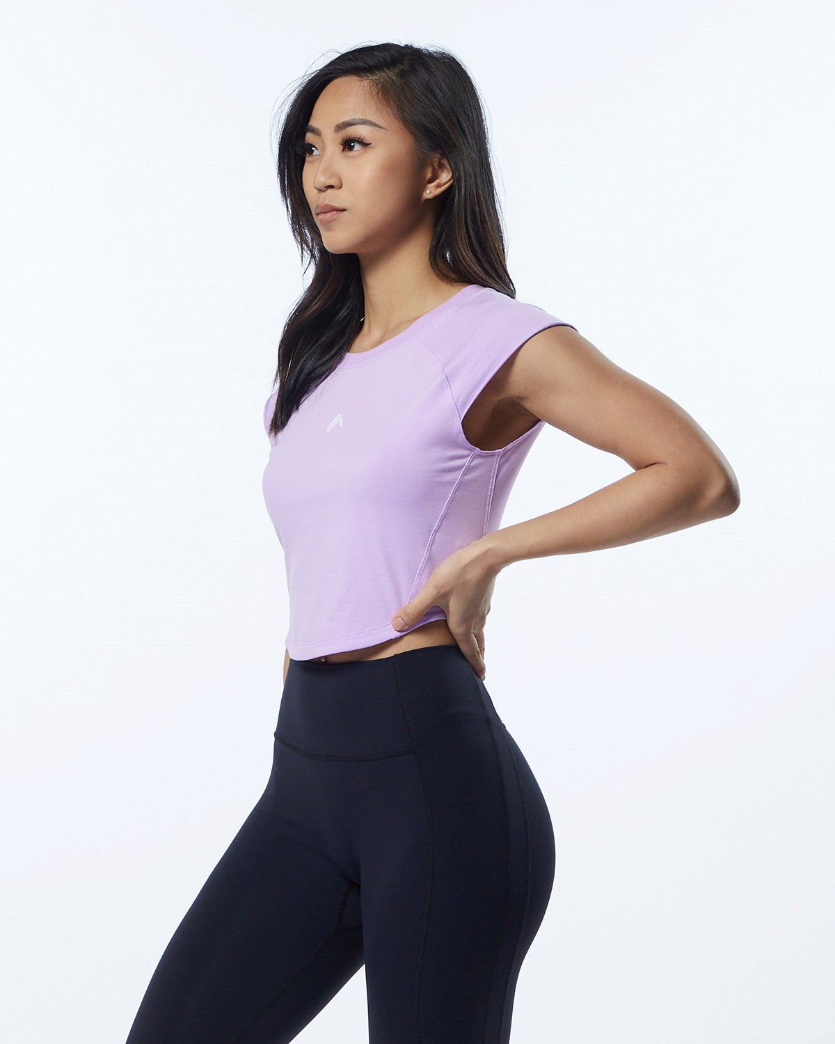 Alphalete High Performance Kurzes Sleeve Crop Tee Lavendel | PN8734120