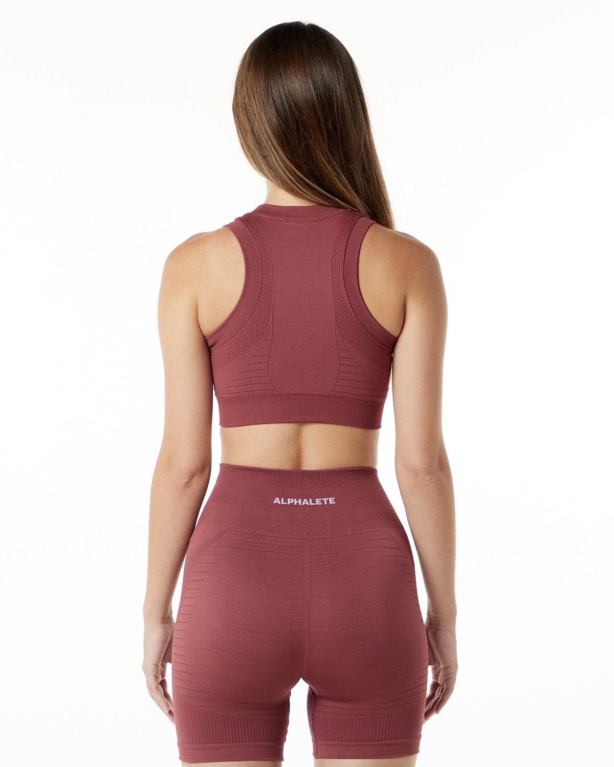 Alphalete High Performance Seamless Crop Bra Gingerbread | AU0346289