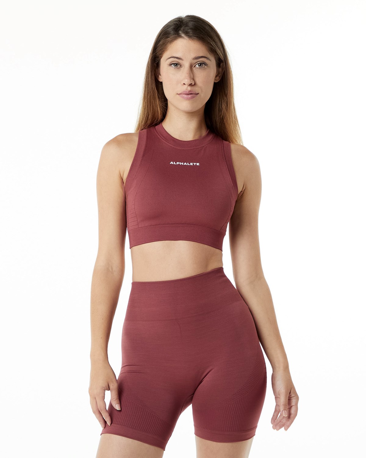 Alphalete High Performance Seamless Crop Bra Gingerbread | AU0346289