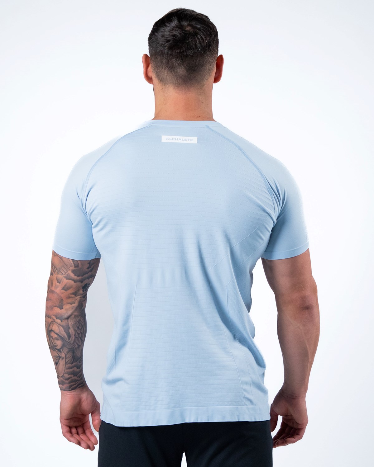 Alphalete High Performance Seamless Kurzes Sleeve Tee Blau | AF2837619