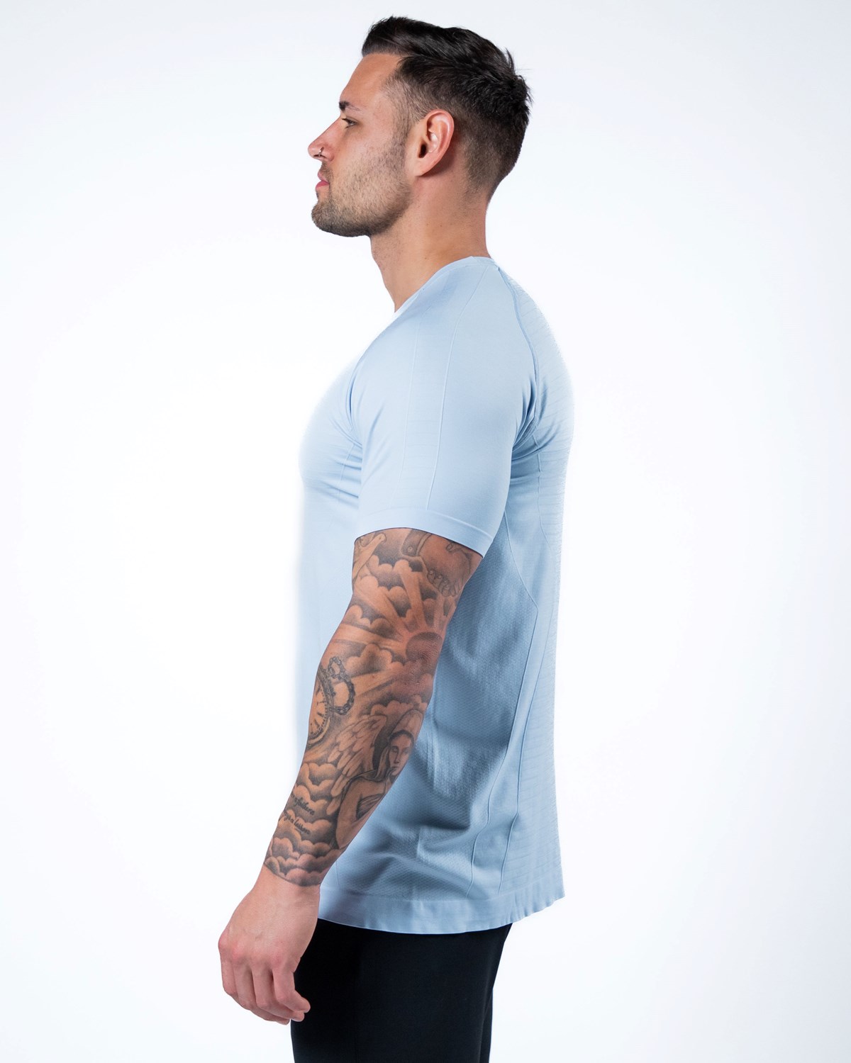 Alphalete High Performance Seamless Kurzes Sleeve Tee Blau | AF2837619