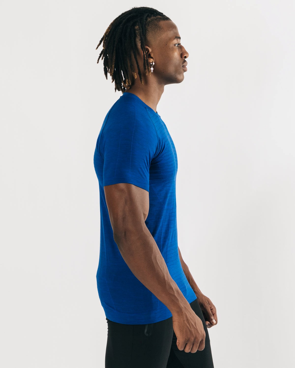 Alphalete High Performance Seamless Kurzes Sleeve Tee Blau | BI8042976