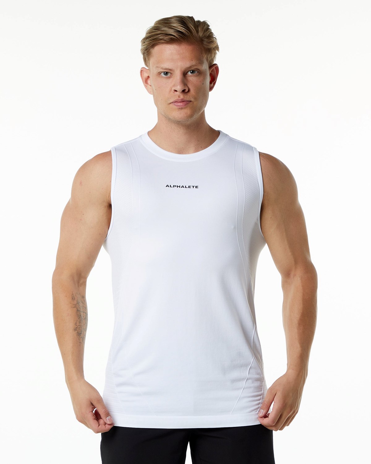 Alphalete High Performance Seamless Tank Weiß | LD5197348