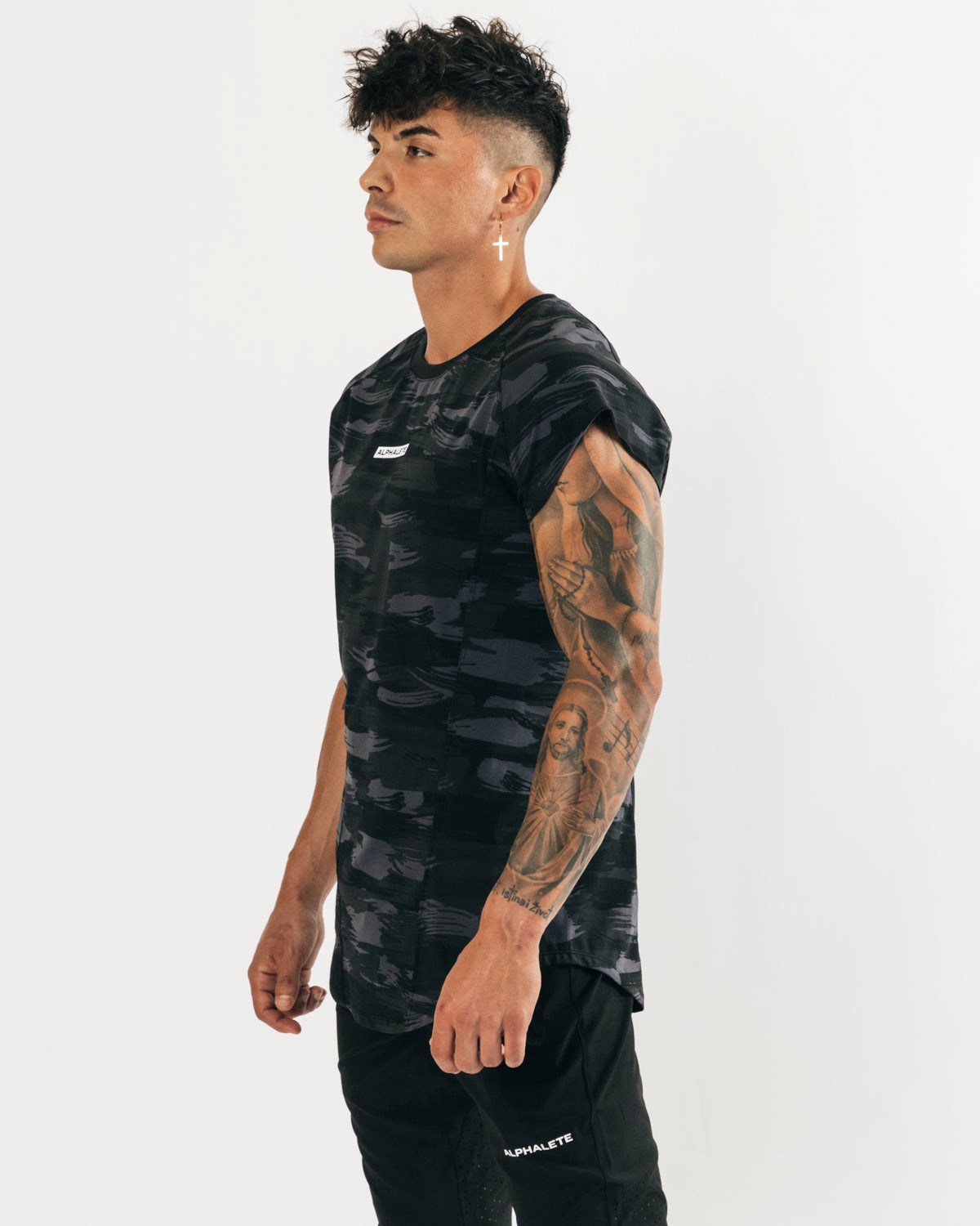 Alphalete High Performance Ärmellose Tee Schwarz Camouflage | NL6984135