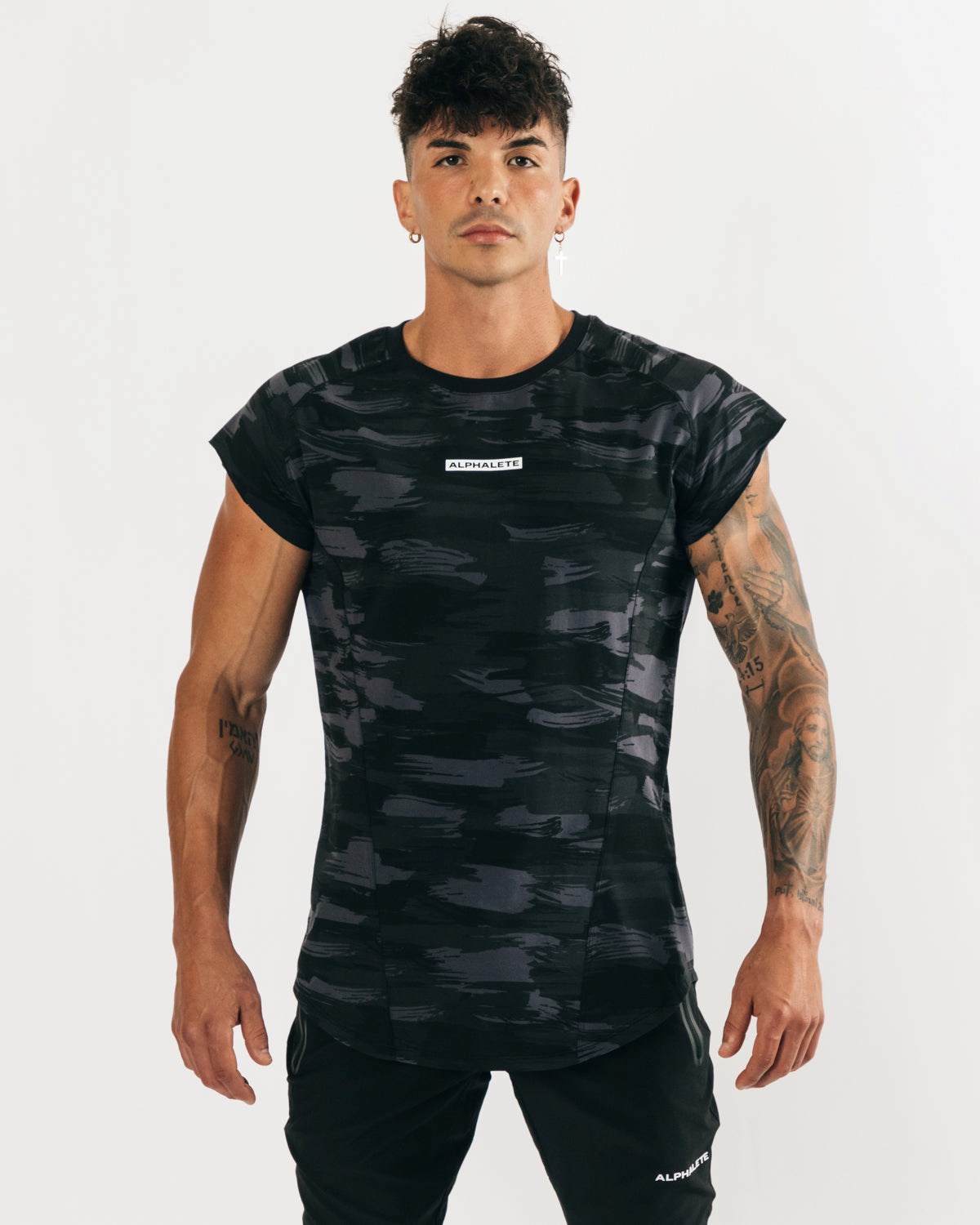 Alphalete High Performance Ärmellose Tee Schwarz Camouflage | NL6984135