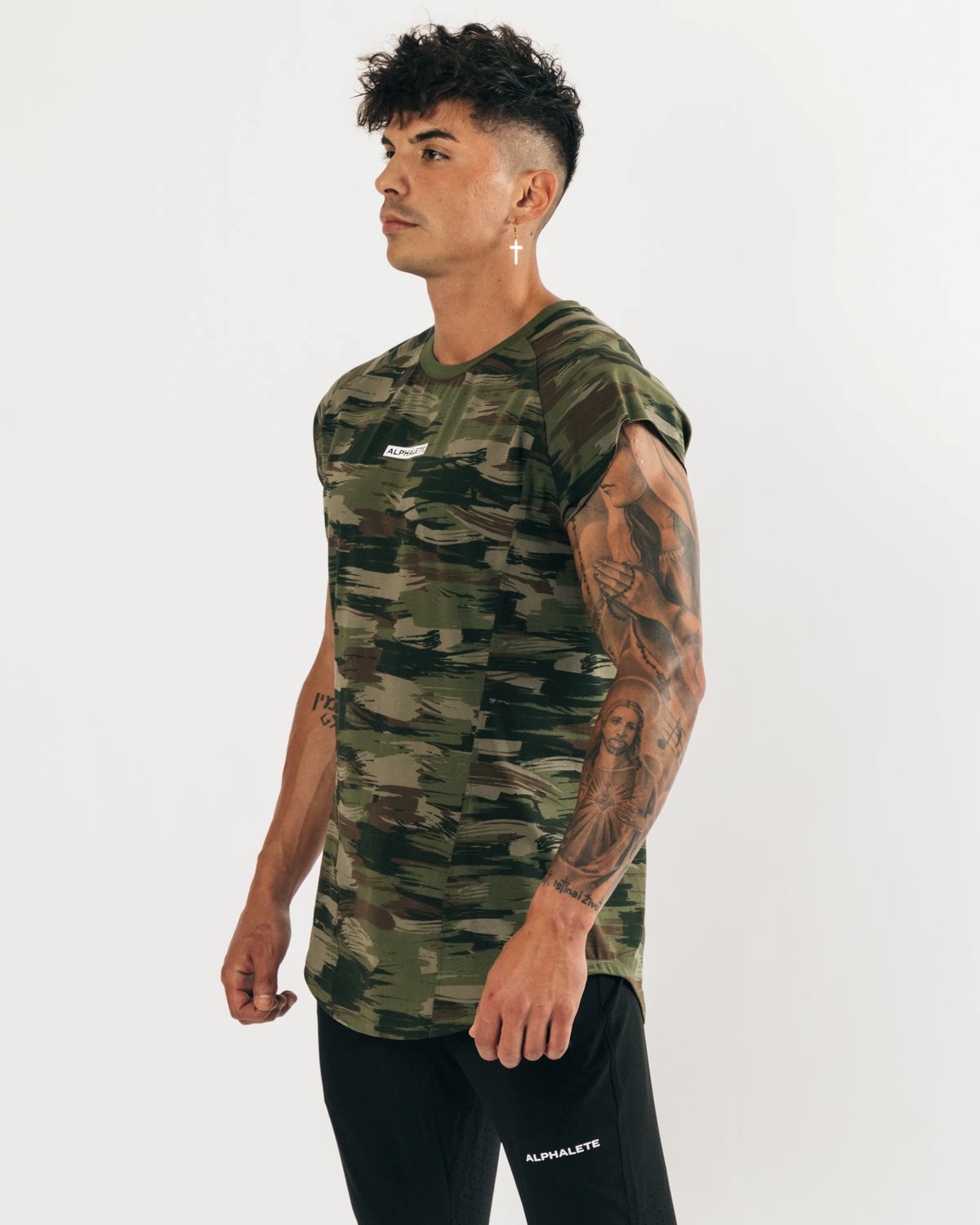 Alphalete High Performance Ärmellose Tee Olivgrün Camouflage | ZG5392718