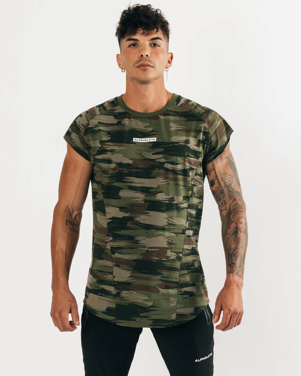 Alphalete High Performance Ärmellose Tee Olivgrün Camouflage | ZG5392718