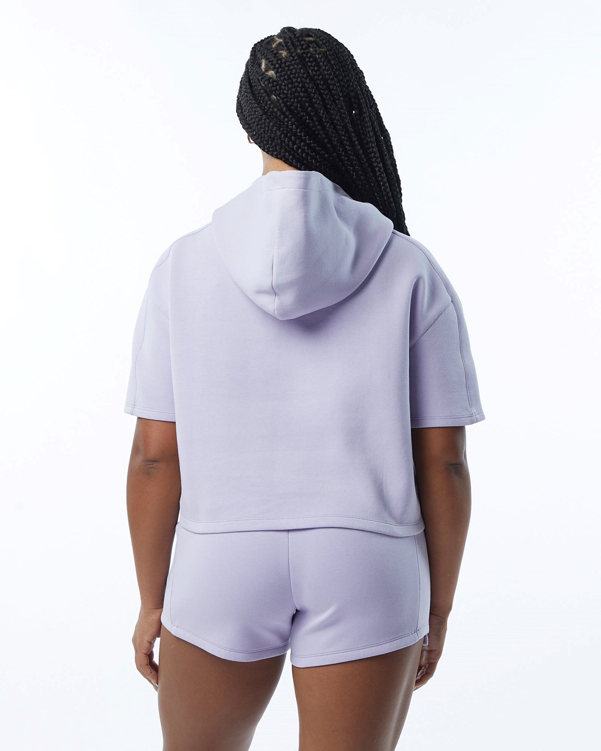 Alphalete Interlock Knit Crop Hoodie Lilac | YZ9107425