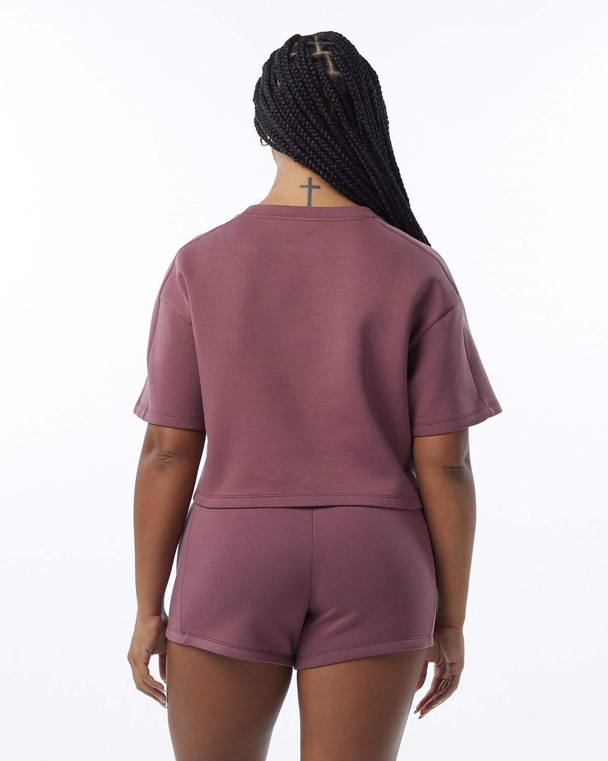 Alphalete Interlock Knit Crop Pullover Mauve | LZ1906457