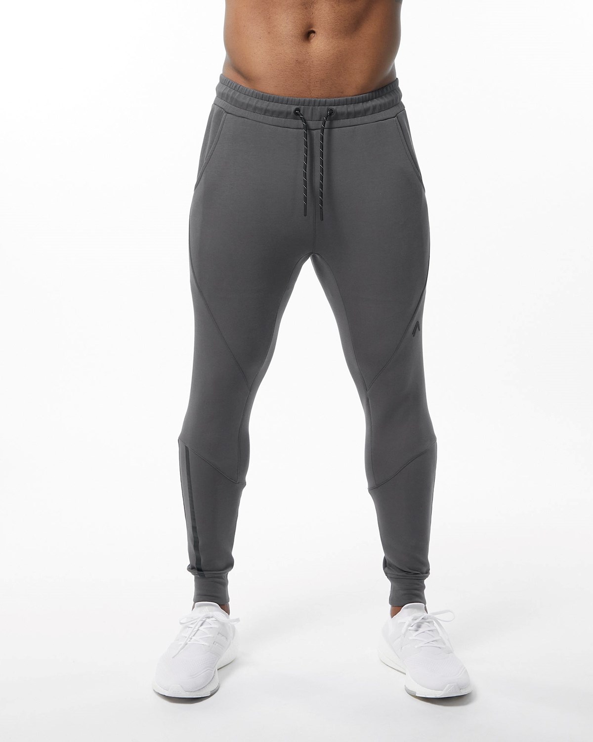 Alphalete Interlock Knit Cuffed Jogger Charcoal | IZ5638172