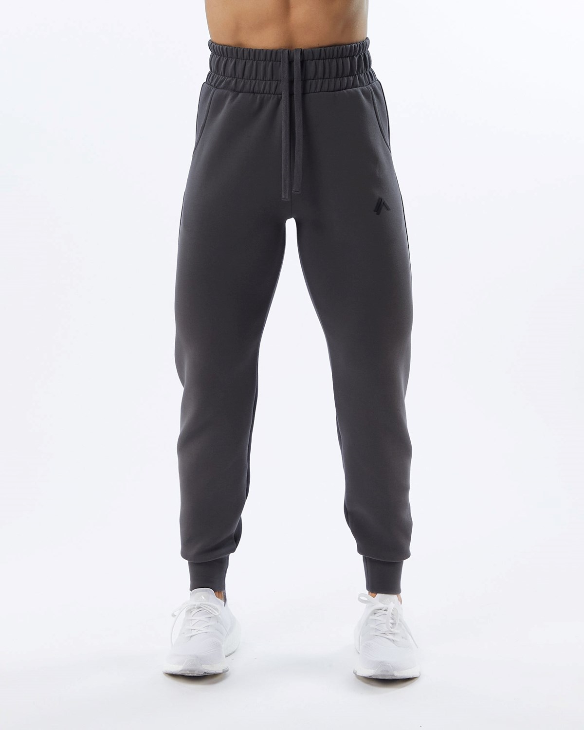 Alphalete Interlock Knit Cuffed Jogger Charcoal | PA1695807