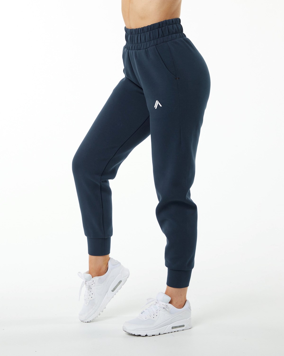 Alphalete Interlock Knit Cuffed Jogger Navy | HM0483562