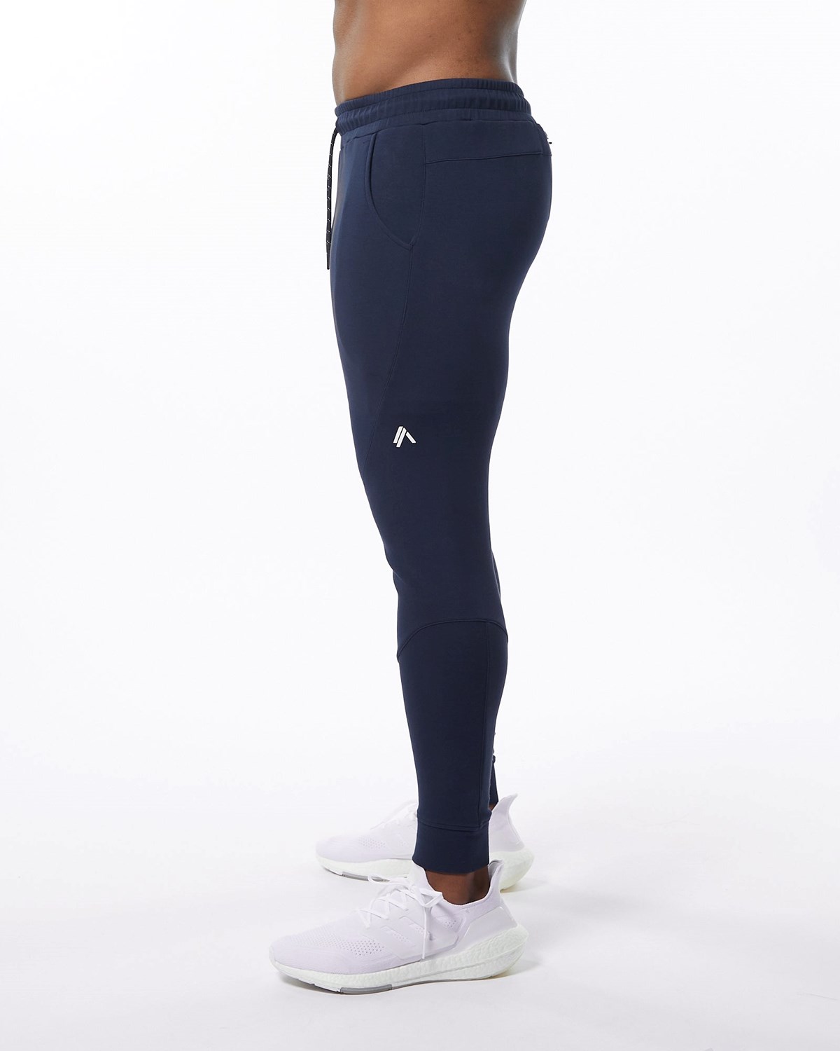 Alphalete Interlock Knit Cuffed Jogger Navy | JL1803629