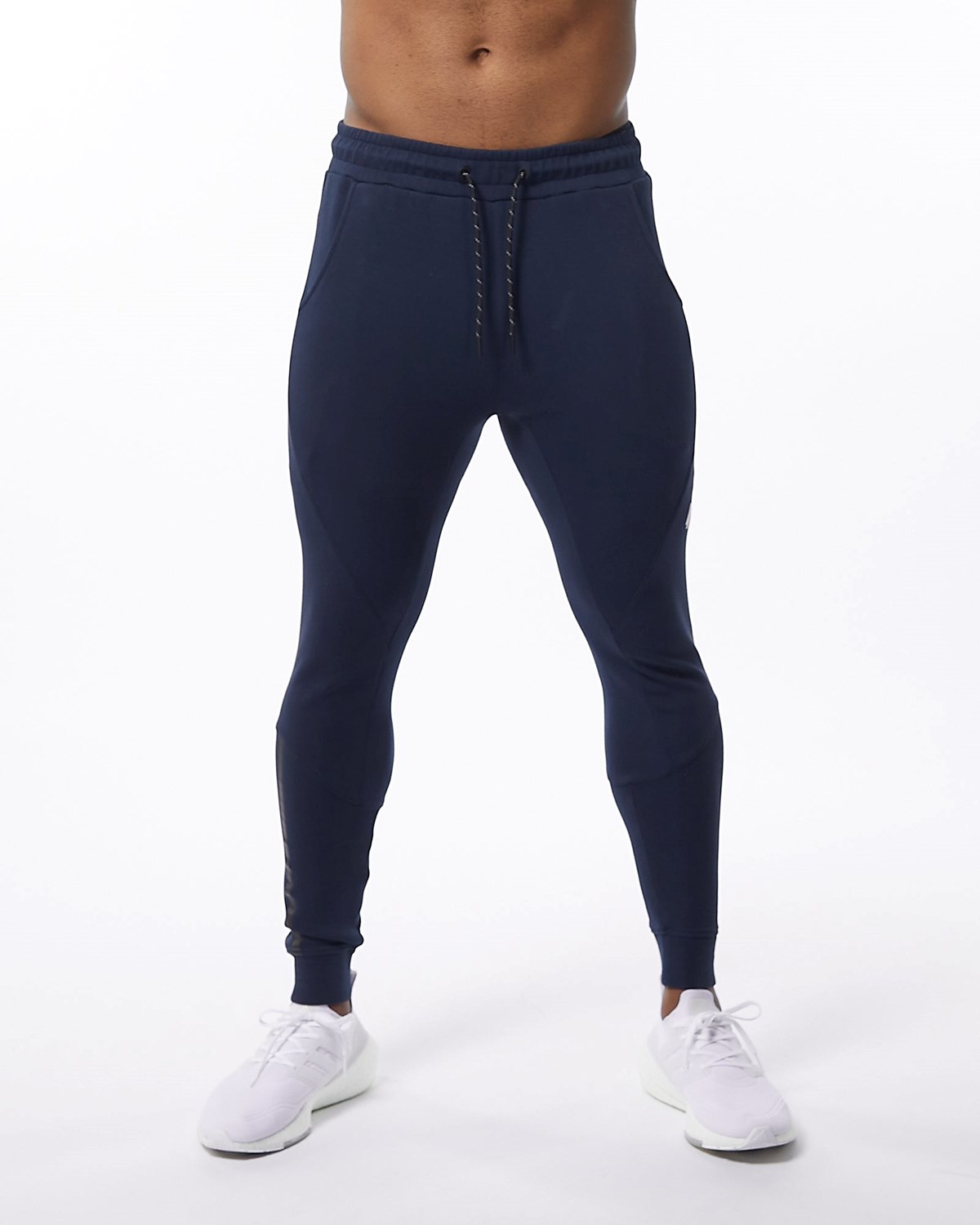 Alphalete Interlock Knit Cuffed Jogger Navy | JL1803629