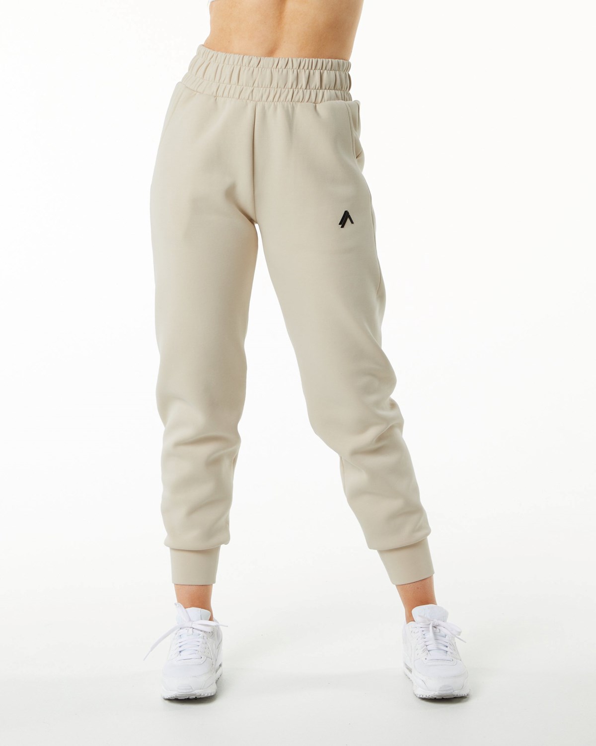 Alphalete Interlock Knit Cuffed Jogger Vanilla | IJ4653180