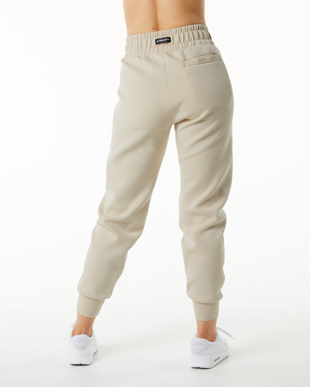 Alphalete Interlock Knit Cuffed Jogger Vanilla | IJ4653180