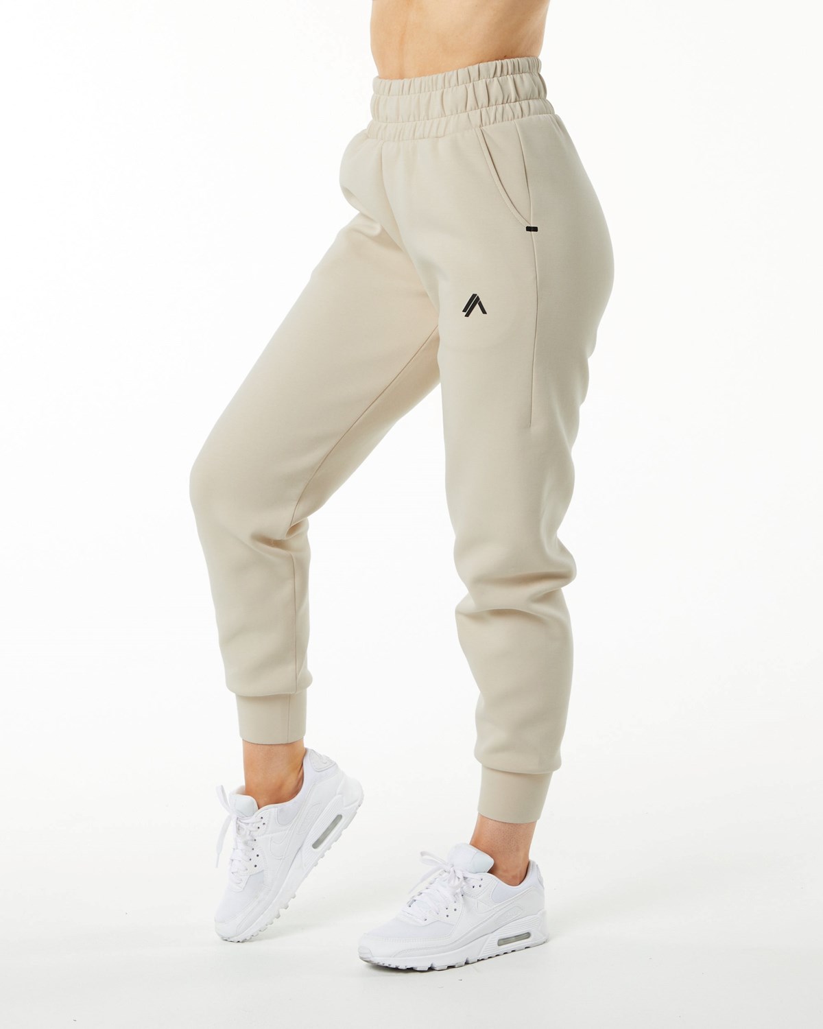 Alphalete Interlock Knit Cuffed Jogger Vanilla | IJ4653180